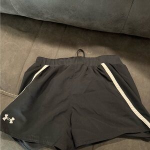 Under Armour Black Shorts with White Stripes